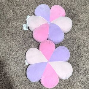 Pink and Purple Flower Cushions, Cute Bed or Playroom pillows